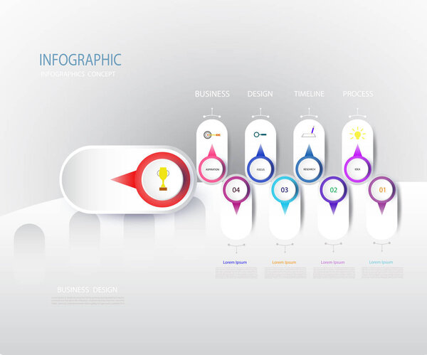 Векторный инфографический шаблон с номером 4
