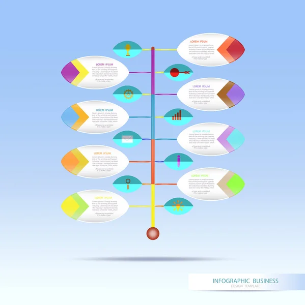 Vektor-Infografik-Vorlage mit Nummer 8 Schritt, integrierter Kreis — Stockfoto