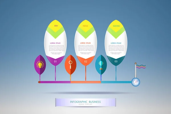 Vektorová infografická šablona s číslem 3 krok — Stock fotografie