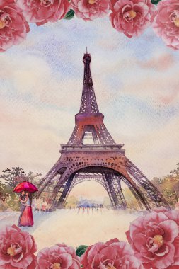 Resim Paris Avrupa şehrinin simgeleridir.