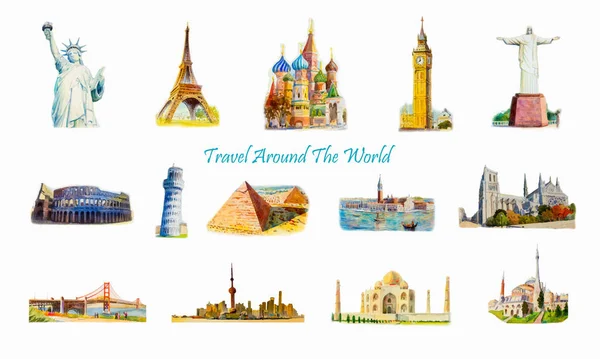 Famous landmarks of the world. — Stock Photo, Image