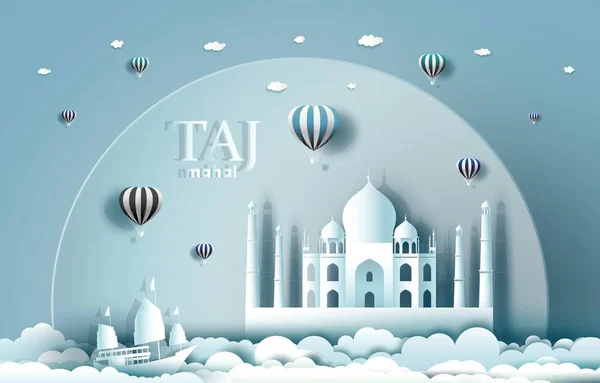 Arte Moderna Simbolo Logo Serie Monumenti Famosi Tutto Mondo Taj — Foto Stock