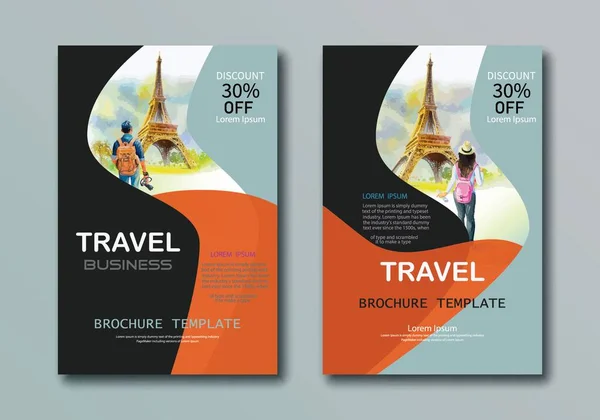 Esempio Presentazione Brochure Coprire Spazio Layout Progettazione Viaggi Affari Pubblicità — Foto Stock