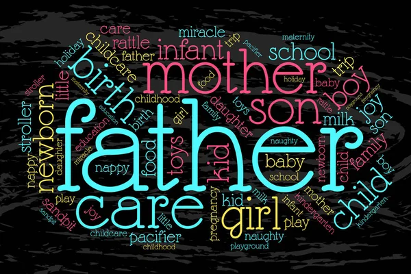 Father Word Cloud Grunge Background Family Concept — Stock Vector