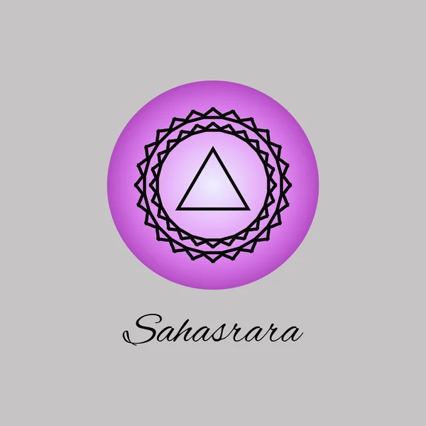 Sahasrara.Crown chakra.Seventh Chakra simbol manusia. Vektor il - Stok Vektor