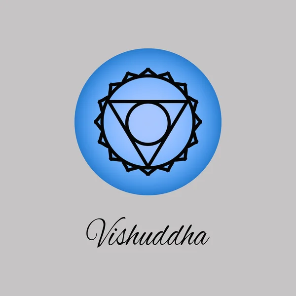 Vishuddha.Throat chakra. Simbol chakra manusia kelima. Vecto - Stok Vektor