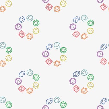 soyut geometrik arka plan, yedi insan çakralar, vektör seaml