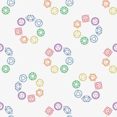 soyut geometrik arka plan, yedi insan çakralar, vektör seaml