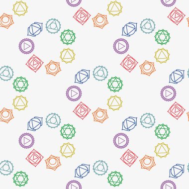 soyut geometrik arka plan, yedi insan çakralar, vektör seaml