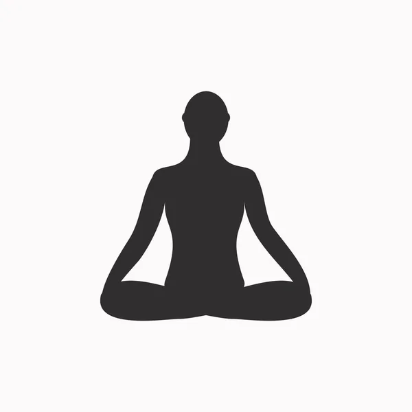 Medytacja ikony. człowieka, medytacji w pozycji lotosu. — Wektor stockowy