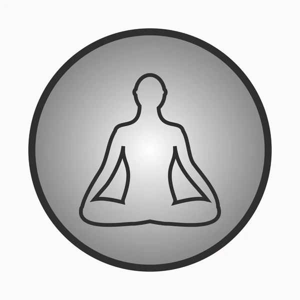 Icono de meditación. meditación humana en pose de loto . — Archivo Imágenes Vectoriales