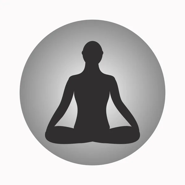 Meditation-ikonen. mänskliga mediterar i lotus pose. — Stock vektor