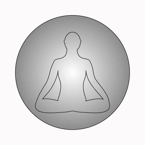 Ícone de meditação. humana meditando em pose de lótus . —  Vetores de Stock