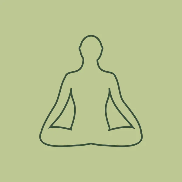 Icono de meditación. meditación humana en pose de loto . — Archivo Imágenes Vectoriales