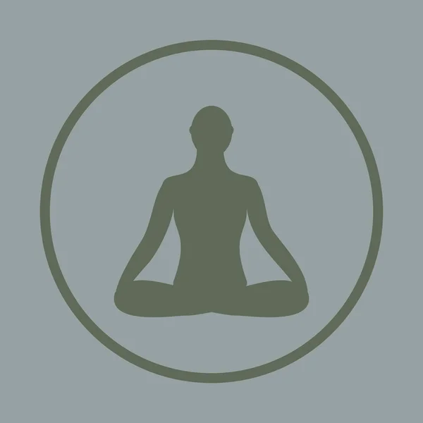 瞑想のアイコン。蓮のポーズで瞑想人間. — ストックベクタ