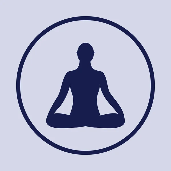 Icona di meditazione. meditazione umana in posa di loto . — Vettoriale Stock