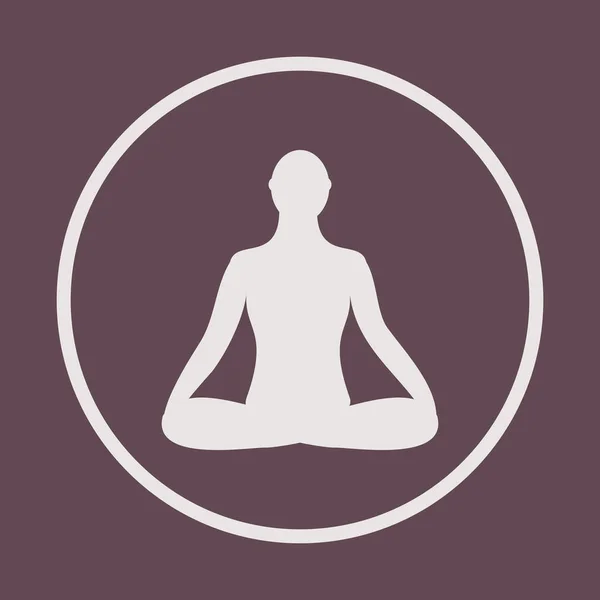 Icona di meditazione. meditazione umana in posa di loto . — Vettoriale Stock