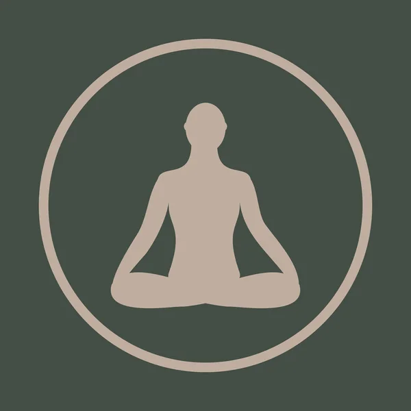 Значок медитації. людські роздуми в позі лотоса . — стоковий вектор