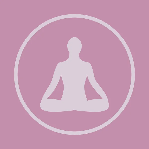 Ícone de meditação. humana meditando em pose de lótus . — Vetor de Stock