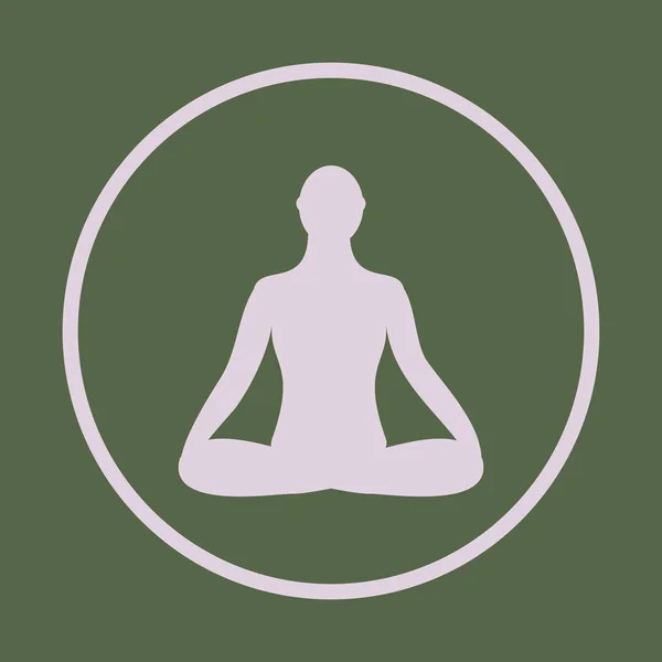 Meditationsikon. human meditation i lotus udgør . – Stock-vektor