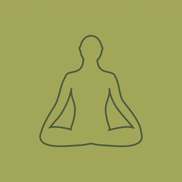 Meditationsikon. human meditation i lotus udgør . – Stock-vektor