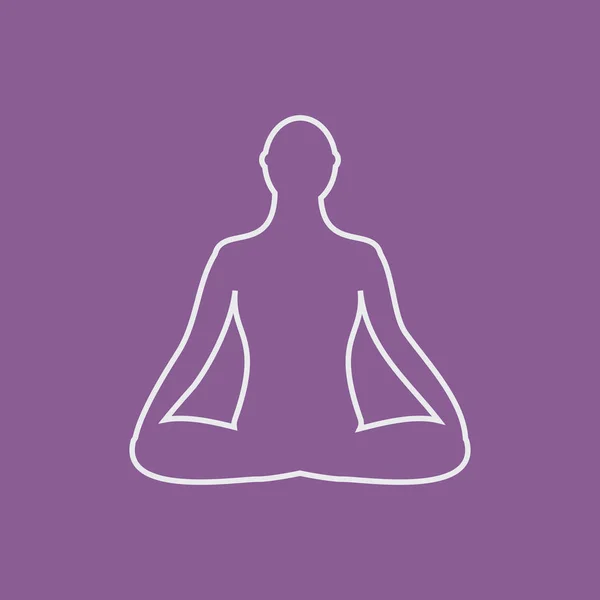 Icono de meditación. meditación humana en pose de loto . — Vector de stock