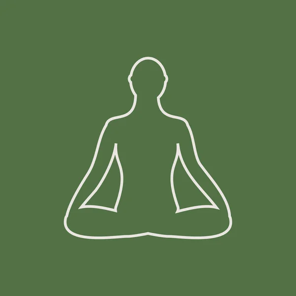 Icono de meditación. meditación humana en pose de loto . — Vector de stock