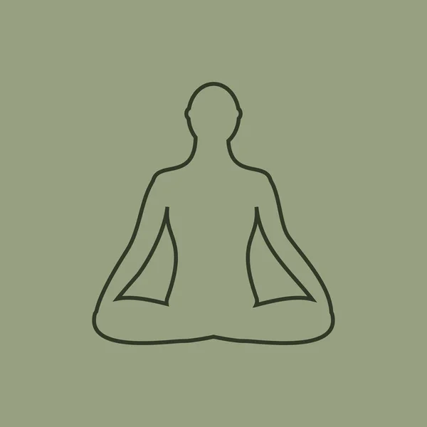 Icono de meditación. meditación humana en pose de loto . — Vector de stock