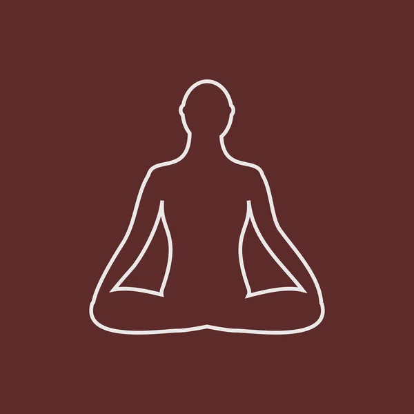 Ícone de meditação. humana meditando em pose de lótus . — Vetor de Stock