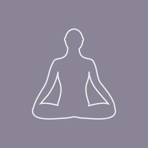 Icono de meditación. meditación humana en pose de loto . — Archivo Imágenes Vectoriales