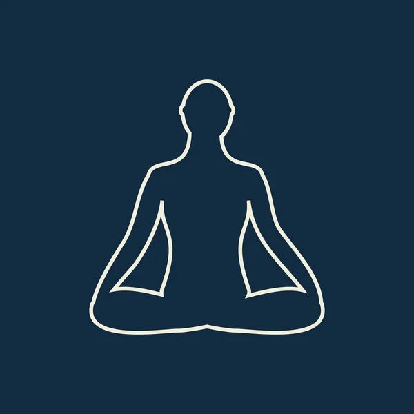 Meditationsikon. human meditation i lotus udgør . – Stock-vektor