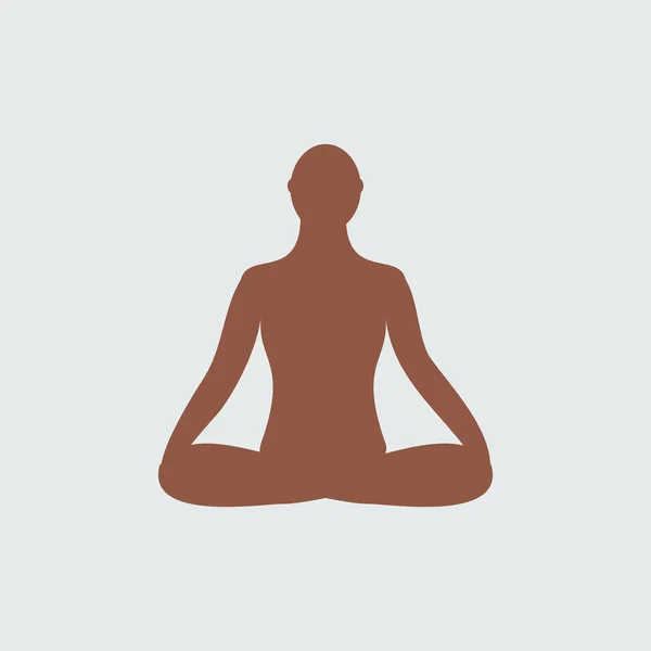 Icono de meditación. meditación humana en pose de loto . — Archivo Imágenes Vectoriales