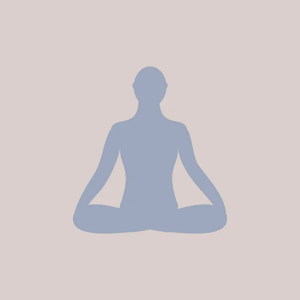 Meditationsikone. Menschen meditieren in Lotuspose. — Stockvektor