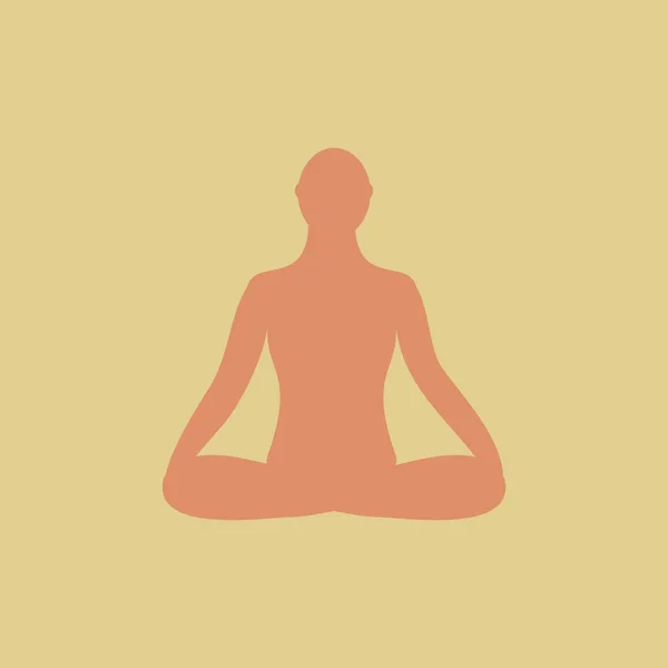 瞑想のアイコン。蓮のポーズで瞑想人間. — ストックベクタ