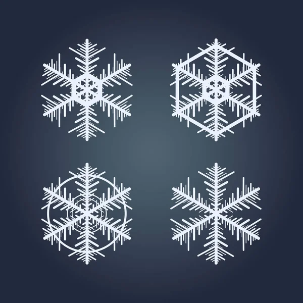 Collection de flocons de neige. Vecteur d'hiver élément décoratif . — Image vectorielle