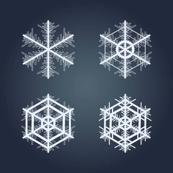 Kar taneleri topluluğu. Kış dekoratif öğe. — Stok Vektör
