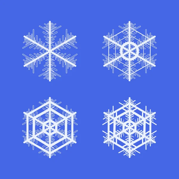 Sammlung von Schneeflocken. Dekoratives Element im Winter. — Stockvektor