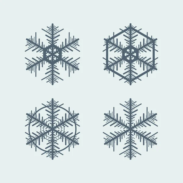 Colección de copos de nieve. Elemento decorativo invierno . — Archivo Imágenes Vectoriales