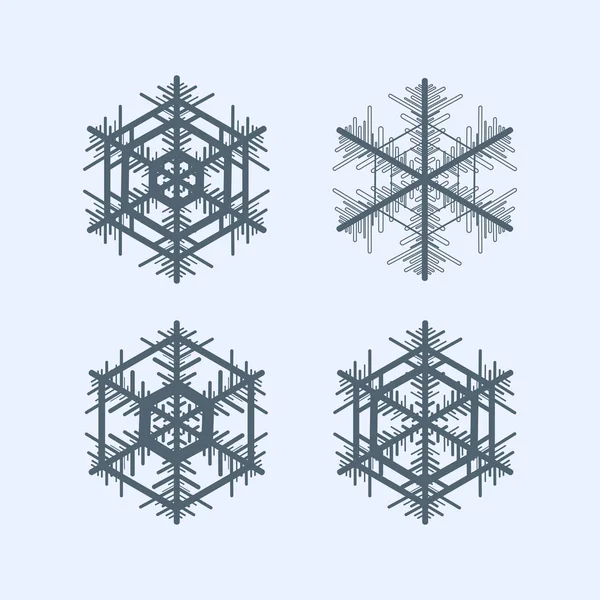 Coleção de flocos de neve. Elemento decorativo inverno . —  Vetores de Stock