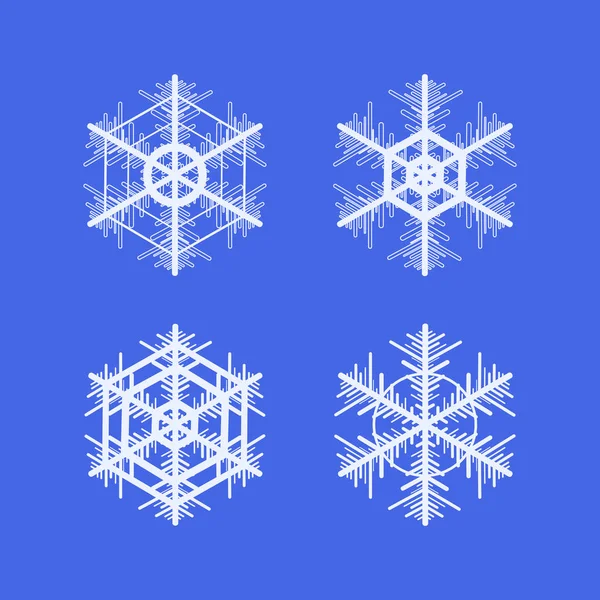 Sběr sněhových vloček. Zimní dekorativní prvek. — Stockový vektor