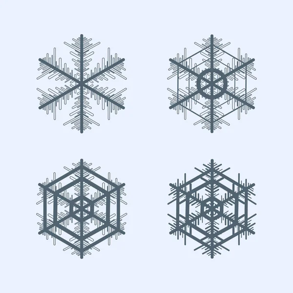Coleção de flocos de neve. Elemento decorativo inverno . — Vetor de Stock