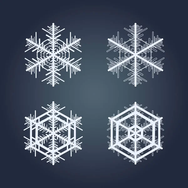 Colección de copos de nieve. Elemento decorativo invierno . — Vector de stock
