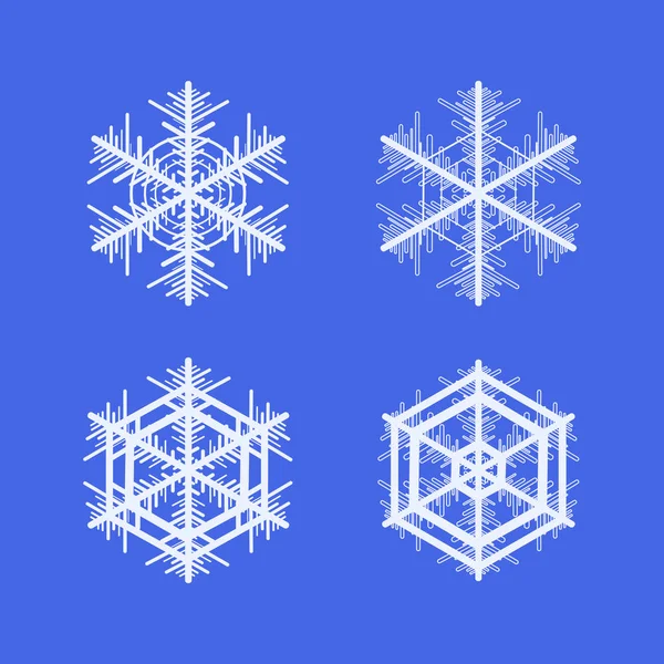 Collection of snowflakes. Winter decorative element. — Stock Vector