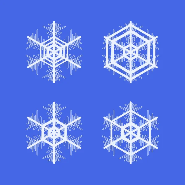 Colección de copos de nieve. Elemento decorativo invierno . — Archivo Imágenes Vectoriales