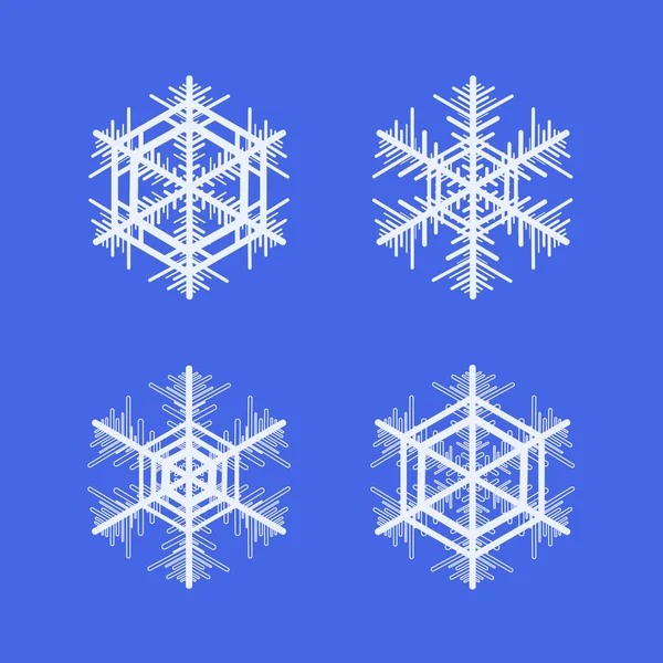 Collectie van sneeuwvlokken. Winter decoratief element. — Stockvector