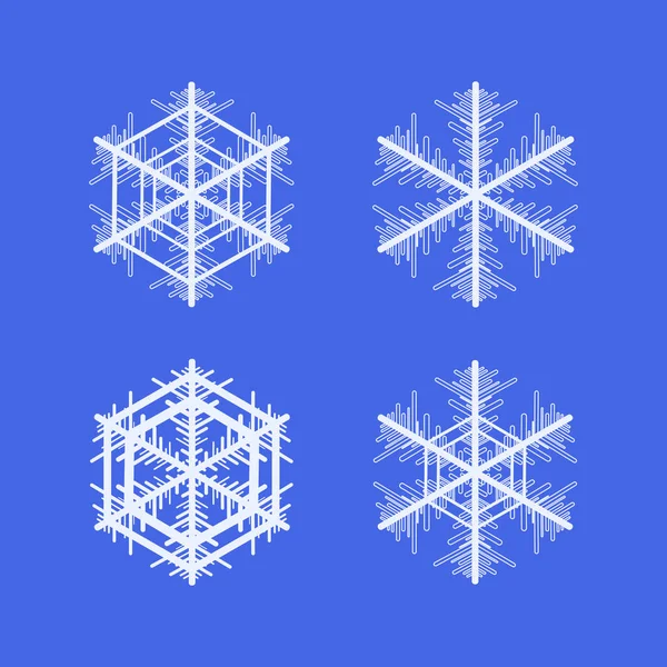 Sammlung von Schneeflocken. Dekoratives Element im Winter. — Stockvektor