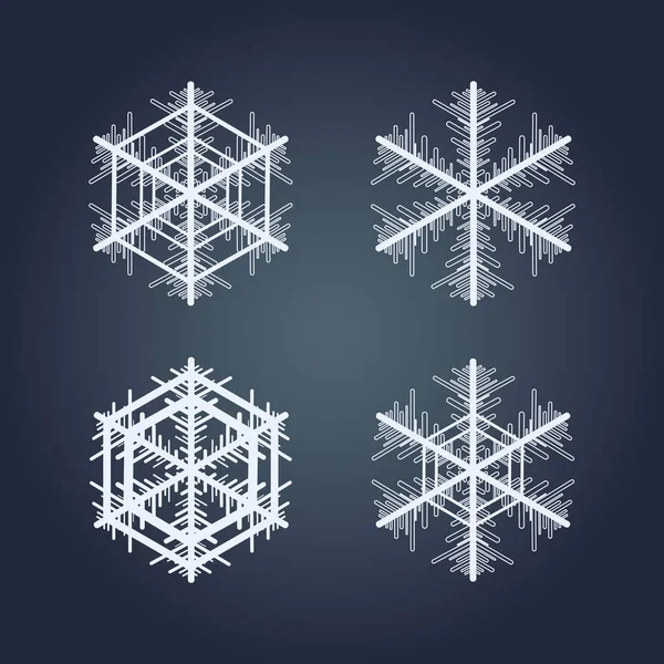 Colección de copos de nieve. Elemento decorativo invierno . — Vector de stock