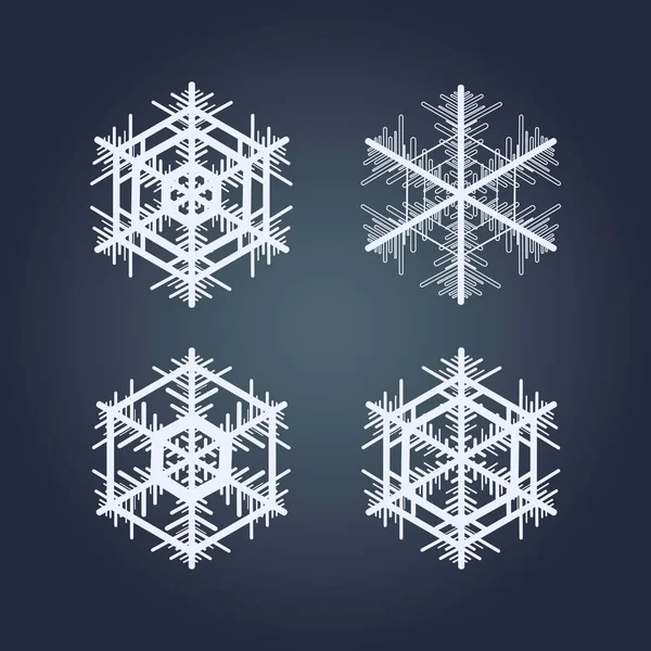 Colección de copos de nieve. Elemento decorativo invierno . — Vector de stock