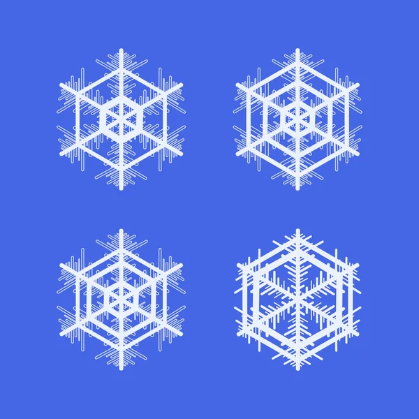 Colección de copos de nieve. Elemento decorativo invierno . — Archivo Imágenes Vectoriales