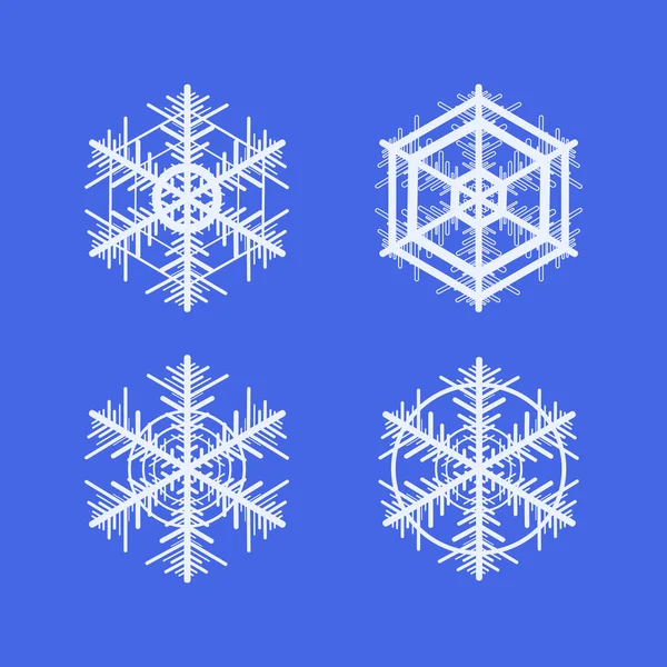 Kar taneleri topluluğu. Kış dekoratif öğe. — Stok Vektör